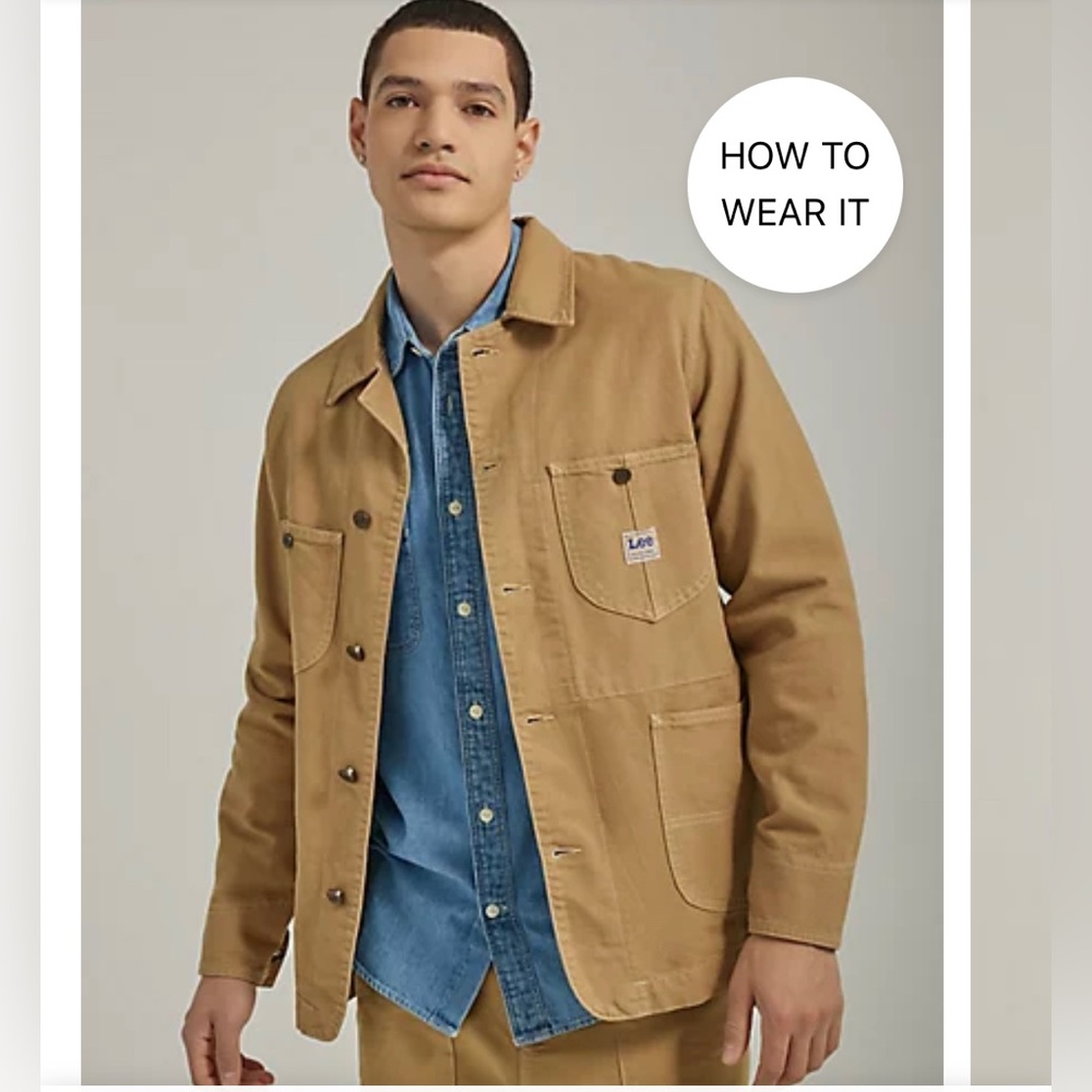 Lee 101, Men’s Canvas Workwear Loco Jacket in Clay, Size L